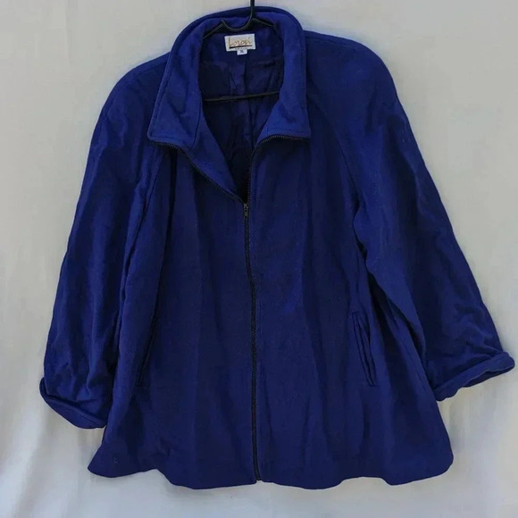 Lorovi Jackets & Blazers - Vintage Lorovi Women's Deep Blue A-line style Wool Coat Size XL